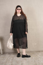 Load image into Gallery viewer, Camilla Mesh Dress Black
