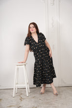 Load image into Gallery viewer, Olivia Long Dress Black Printed
