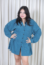 Load image into Gallery viewer, Corduroy Dress Blue
